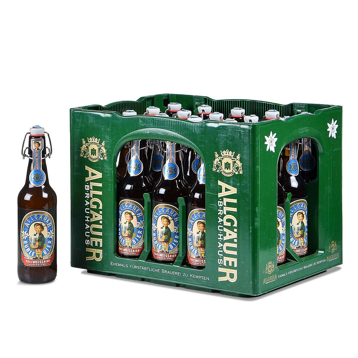 Allgäuer Büble Edelweißbier alkoholfrei 20 x 0,5l | getraenkedienst.com