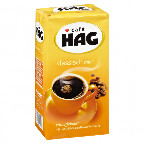 HAG Kaffee Klassisch mild gemahlen, vak.-verpackt 500 g Packung