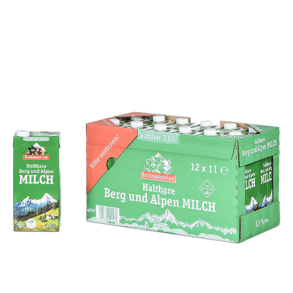 Berchtesgadener Haltbare Berg und Alpen Milch 3,5% 12 x 1l