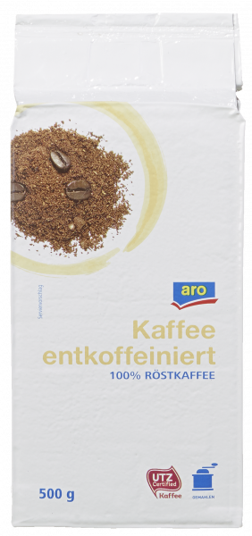 aro Kaffee entkoffeiniert UTZ - 1 x 500 g Vakuumpackung