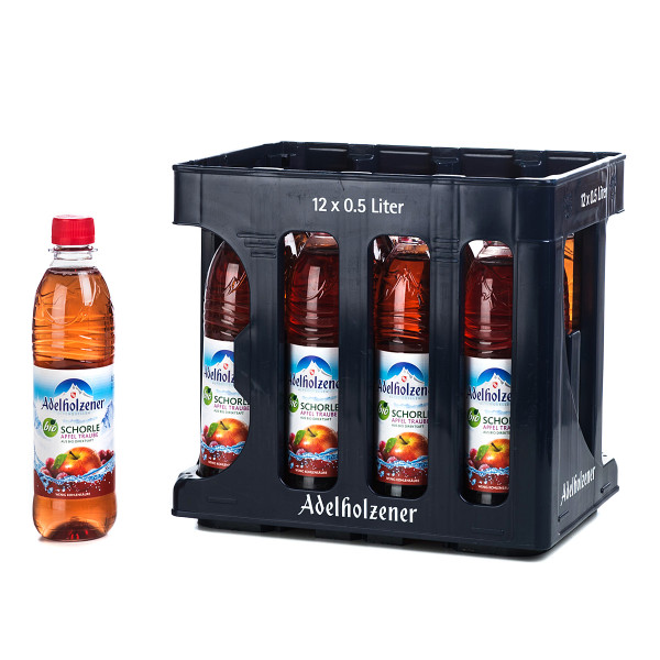 Adelholzener Bio Apfel-Traube in der 0,5l PET-Flasche