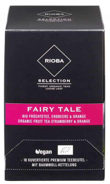 Rioba Bio Fairytale Früchtetee Erdbeer & Orange Teebeutel vegan - 1 x 60 g Faltschachtel