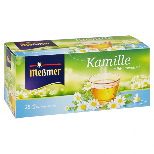 Meßmer Kräutertee Kamille mild-aromatisch, 25 Teebeutel 37,5 g Packung