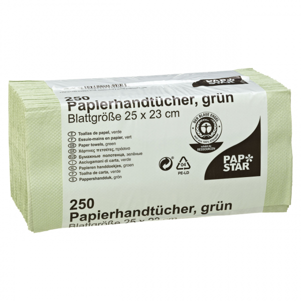 Papstar Handtuchpapier 25 x 23 cm Grün Krepppapier 1 lagig - 4 x