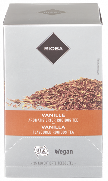 Rioba Rooibos Tee Vanille Teebeutel - 6 x 55 g Tray