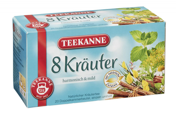 Teekanne Kräutertee 8-Kräuter Teebeutel - 12 x 40 g Karton