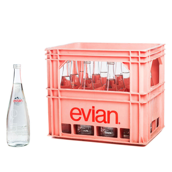 Evian12 x 0,75l Gastro Glas