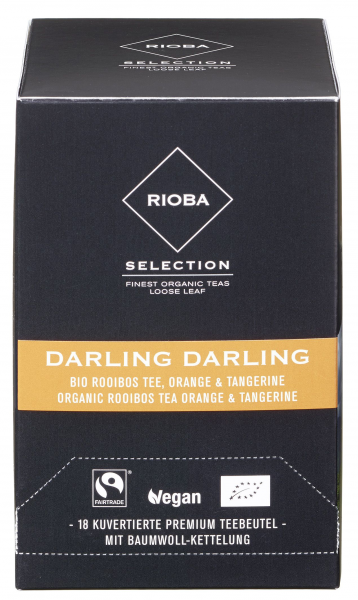 Rioba Bio Fairtrade Darling Darling Bio Rooibostee Orange & Tangerine Teebeutel vegan - 1 x 57 g Faltschachtel
