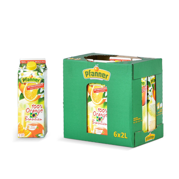 Pfanner Orange mit Fruchtfleisch Direktsaft 100% 6 x 2l