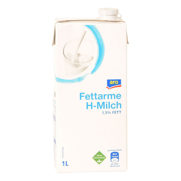 Haltbare fettarme Milch 1,5% 12 x 1l (7% MwSt.)