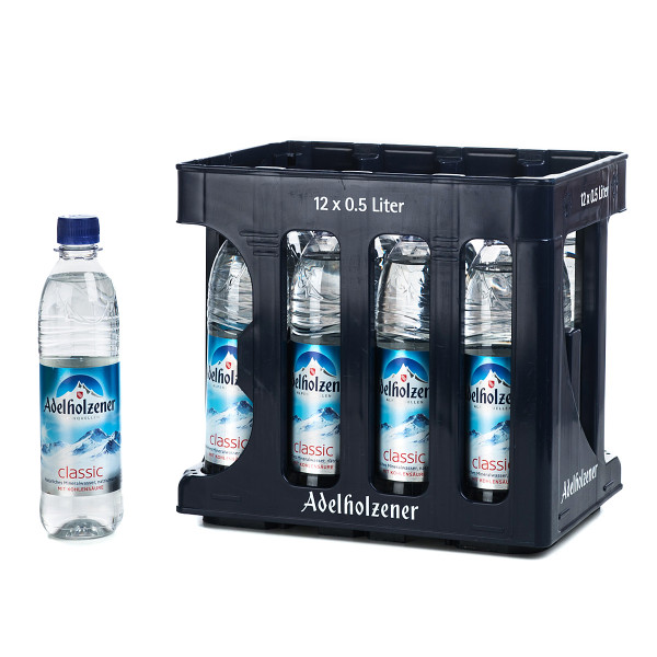 Adelholzener Classic sprudelndes Mineralwasser in der 0,5l PET Flasche