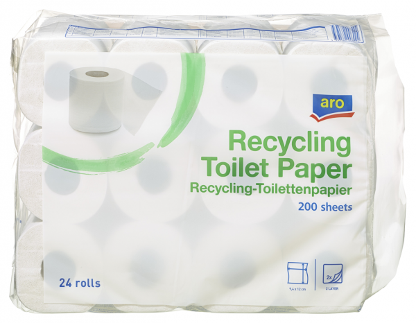 aro Recycling Toilettenpapier Weiß 2 lagig