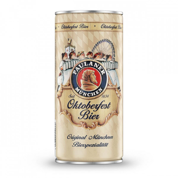 Paulaner Oktoberfest Bier 1 ltr. Dose incl. Maßkrug 5 x 1l