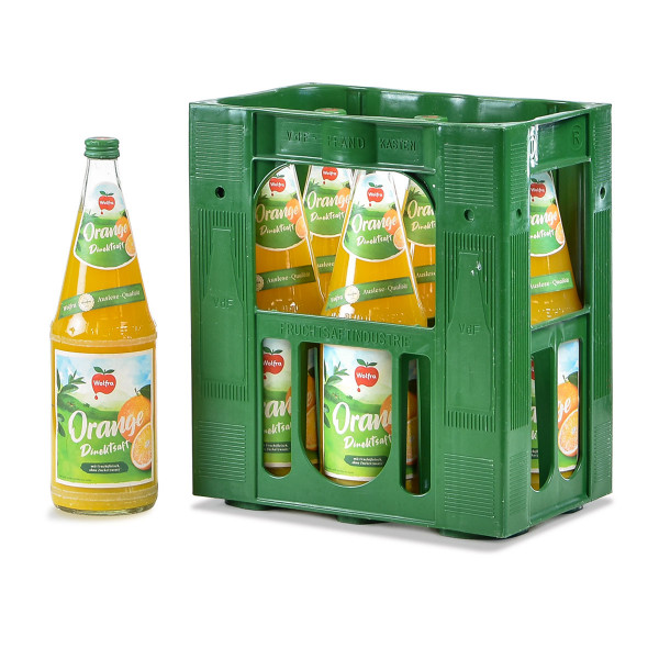 Wolfra Orange-direktsaft 6 x 1l