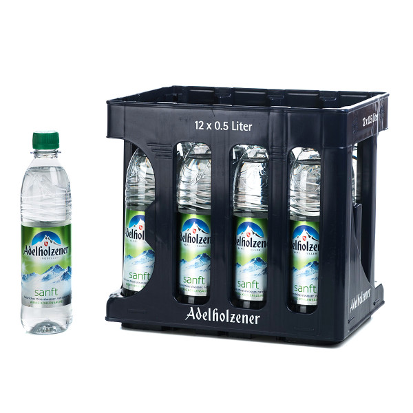 Adelholzener sanft in der 0,5l-PET Flasche