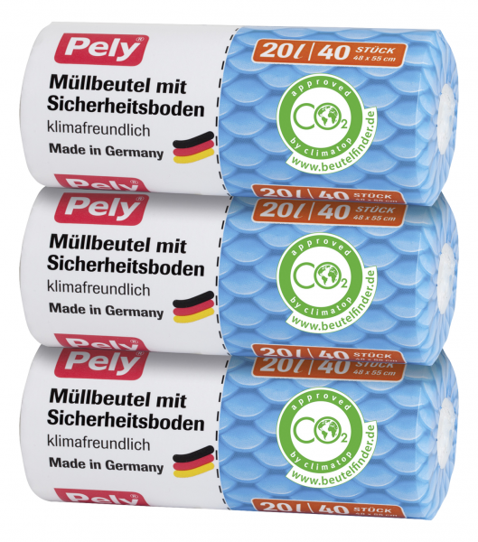 Pely Müllbeutel 20 l Blau - (3 x 40 Stück)