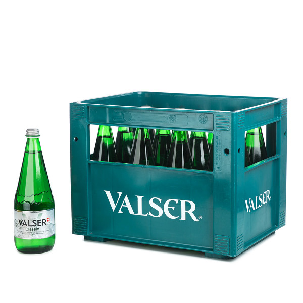 Valser Classic in der 0,75l Glasflasche