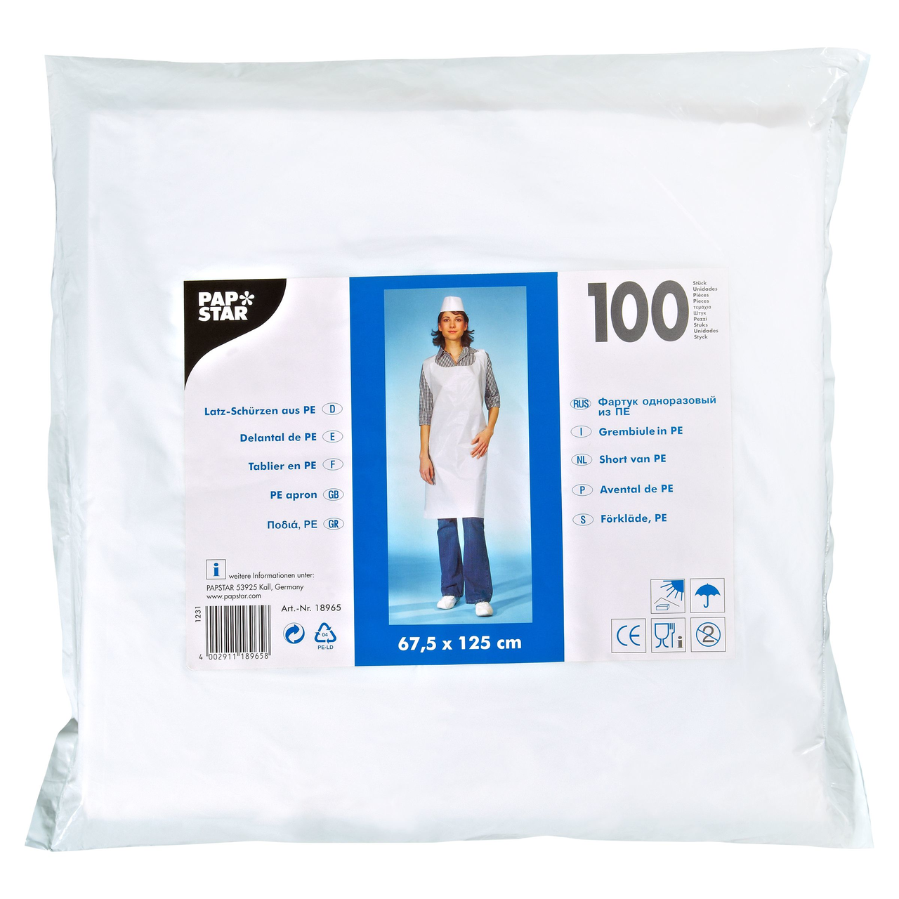 250 Hygostar Einwegschürzen – 35 My LDPE, Blau, 150 X 100 Cm – Wasserabweisend & Lebensmittelecht