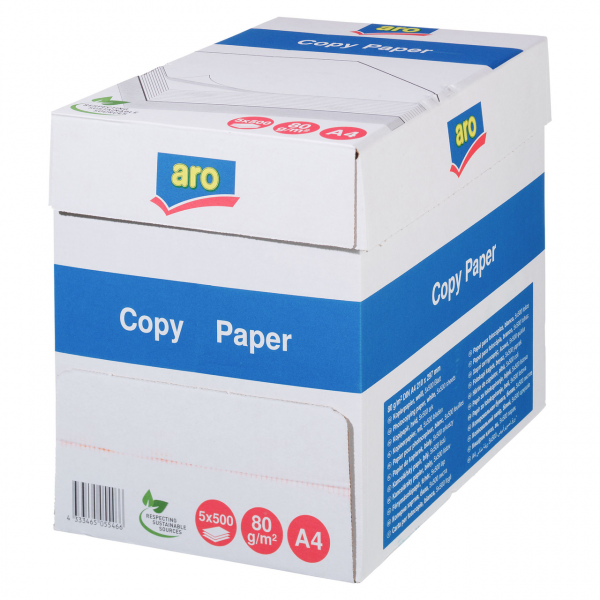 aro DIN A4 Kopierpapier 80 g/m² - 5 x 500 Blatt