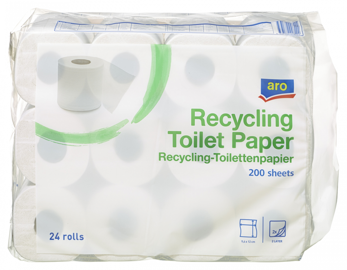 aro Recycling Toilettenpapier Weiß 2 lagig