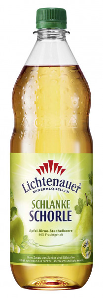 Lichtenauer Mineralquellen Schlanke Schorle Apfel-Birne-Stachelbeere 12 x 1l