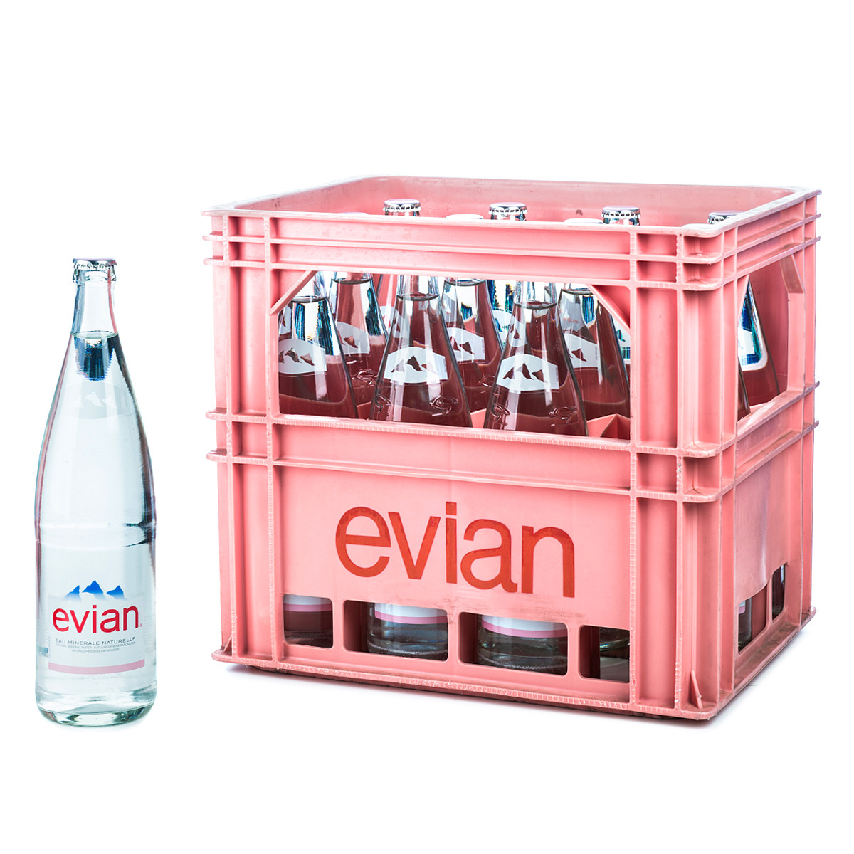 Evian 12 x 1l Glas online bestellen