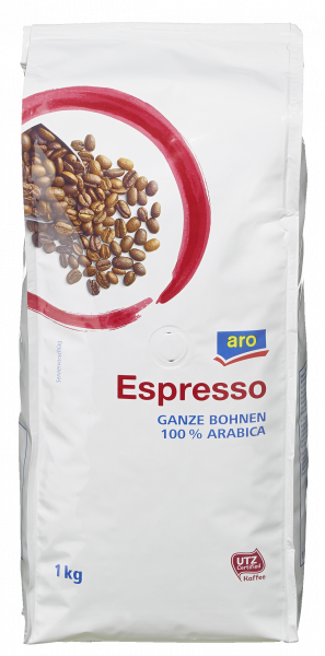 aro Espresso Bohnen UTZ - 1 x 1 kg Beutel