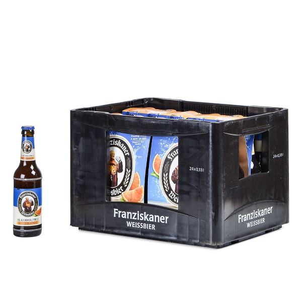 Franziskaner Hefe-Weißbier Alkoholfrei Blutorange 24 x 0,33l