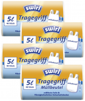 Swirl Müllbeutel mit Griff 33 x 48 cm Weiß, Transparent 5 l Swirl Müllbeutel mit Griff 33 x 48 cm Weiß, Transparent 5 l