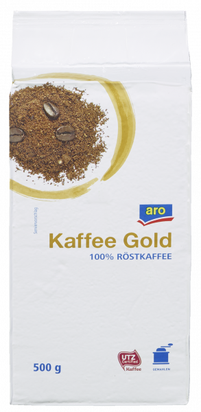 aro Kaffee Gold UTZ - 1 x 500 g Vakuumpackung