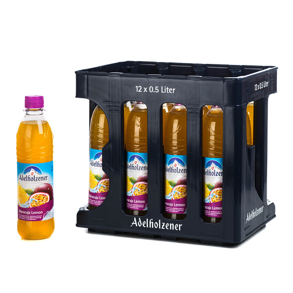Adelholzener Maracuja-Lemon in der 0,5l PET Flasche