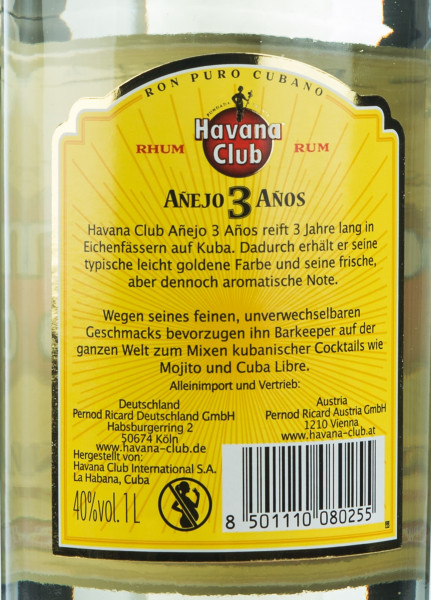 Havana Club Rum 3 Jahre 1l
