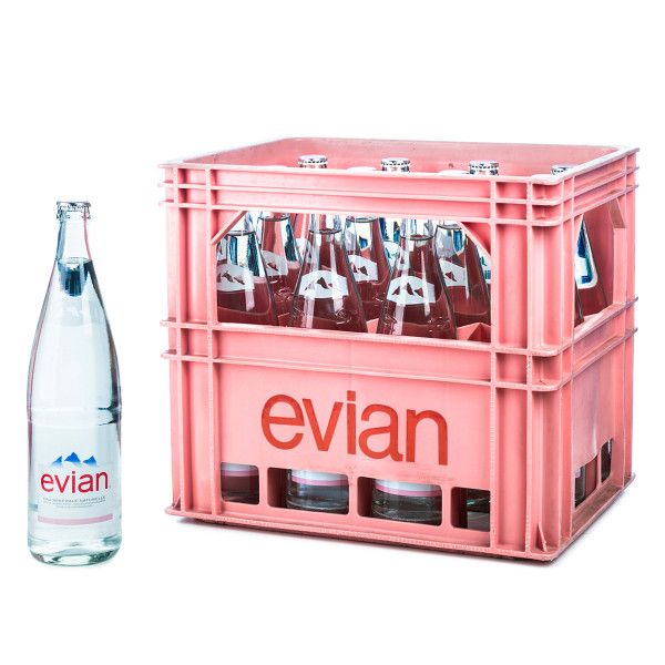 Evian 12 x 1l Glas