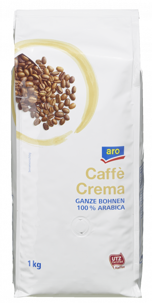 aro Kaffee Crema Bohnen UTZ - 1 x 1 kg Beutel