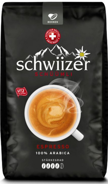 Schwiizer Schümli Espresso ganze Bohnen 1 kg Beutel